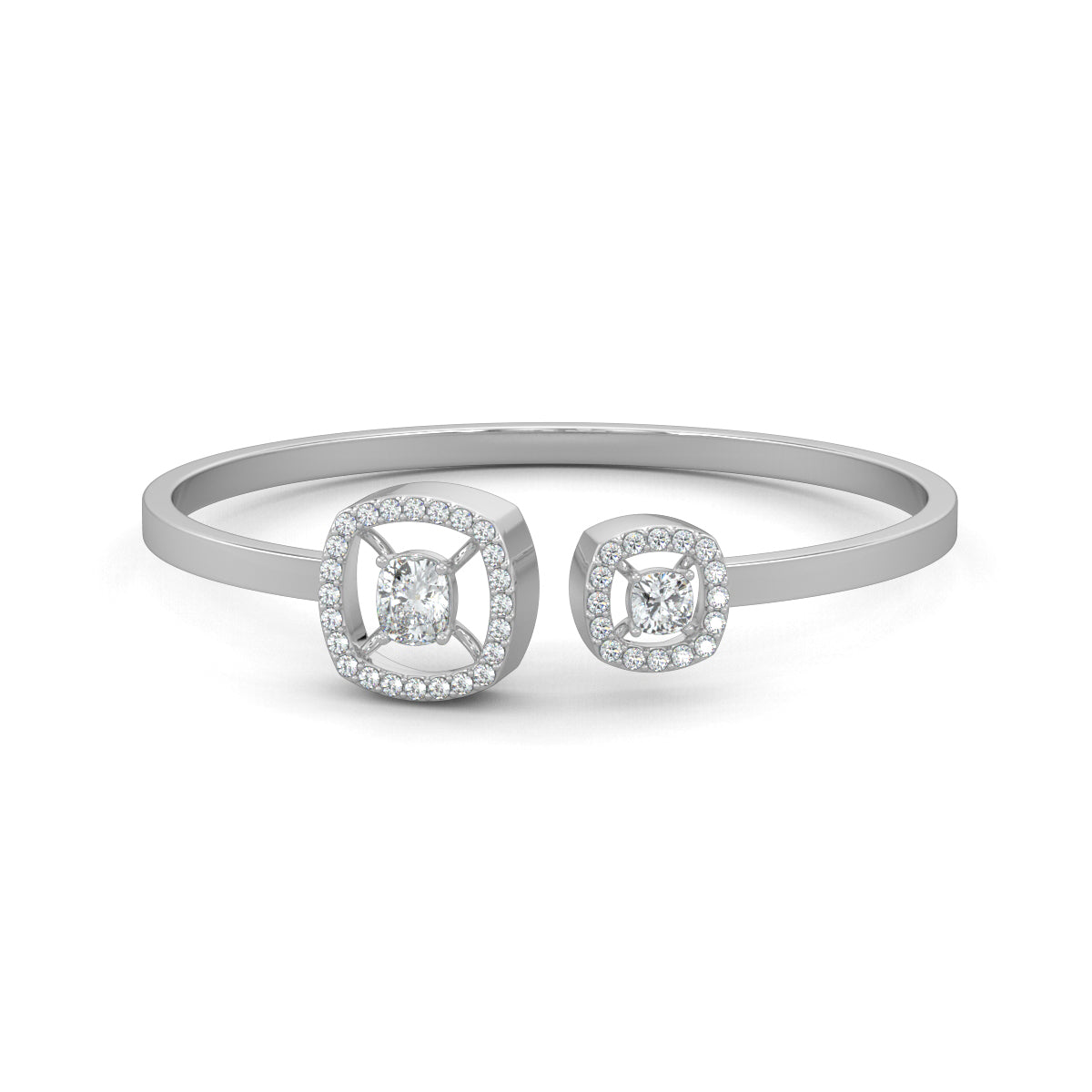 White Gold, Diamond Bracelets, Natural Diamonds, Labgrown DIamonds, Cushion Cut Diamond Bracelet, Halo Setting, Elegant Diamond Bracelet