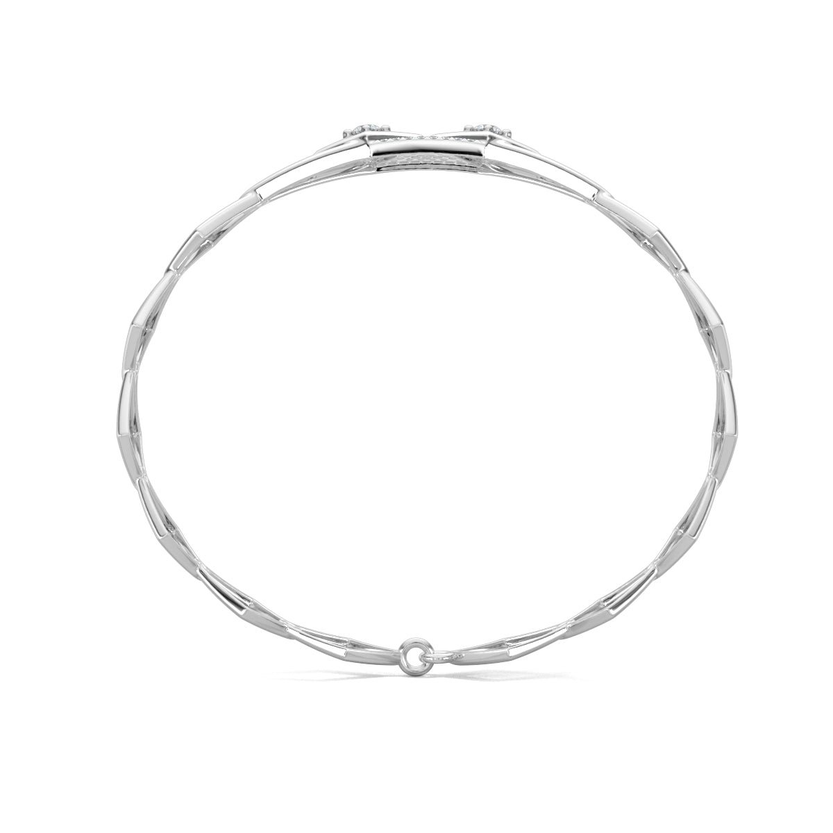 White Gold, Diamond Bracelet, Natural diamond bracelet, Lab-grown diamond bracelet, Oval diamond bracelet, Enigma bracelet, hexagonal motif, chain band bracelet, kite-shaped diamonds, round diamonds, luxury jewelry, elegant bracelet