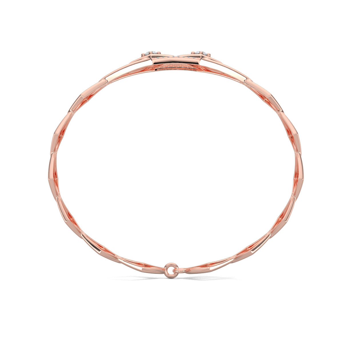 Rose Gold, Diamond Bracelet, Natural diamond bracelet, Lab-grown diamond bracelet, Oval diamond bracelet, Enigma bracelet, hexagonal motif, chain band bracelet, kite-shaped diamonds, round diamonds, luxury jewelry, elegant bracelet