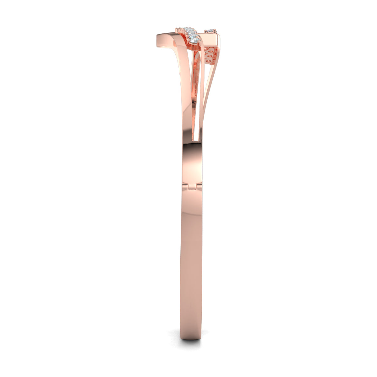 Rose Gold, Diamond Bracelet, Natural diamond bracelet, Lab-grown diamond bracelet, Luminous diamond twist bracelet, Open band bracelet, Round diamonds, Diamond jewelry, Fashion accessory, Luxury bracelet