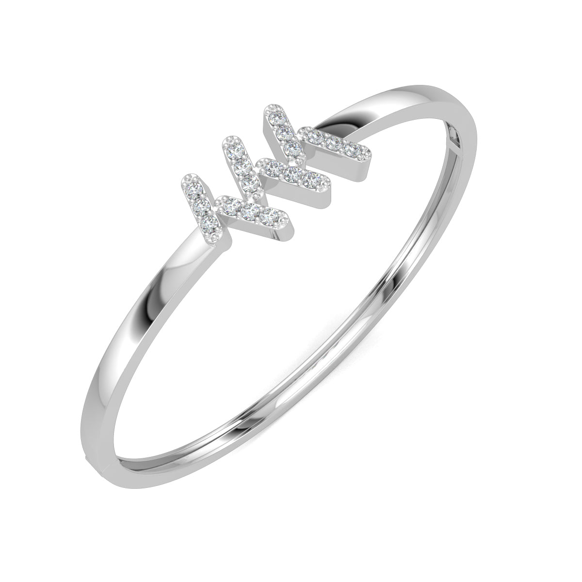 White Gold, Diamond Bracelet, Natural diamond bracelet, Lab-grown diamond bracelet, Ripple Diamond Bracelet, Oval Band Bracelet, Ripple Diamond Pattern, Fashion Jewelry