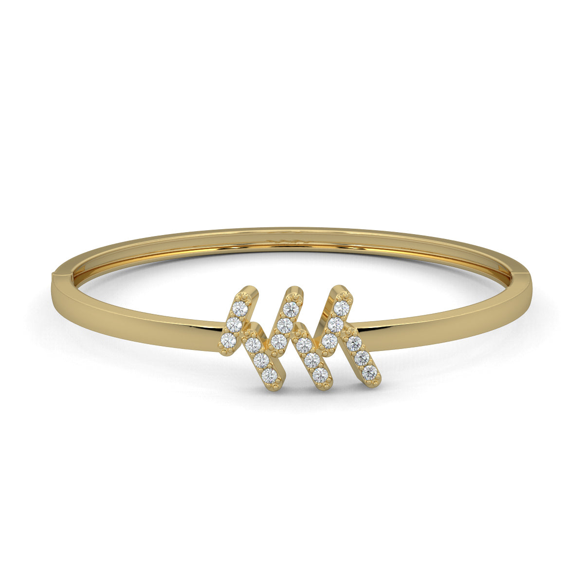 Yellow Gold, Diamond Bracelet, Natural diamond bracelet, Lab-grown diamond bracelet, Ripple Diamond Bracelet, Oval Band Bracelet, Ripple Diamond Pattern, Fashion Jewelry