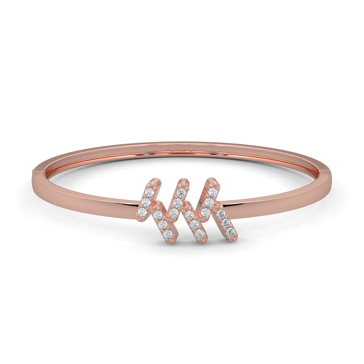 Rose Gold, Diamond Bracelet, Natural diamond bracelet, Lab-grown diamond bracelet, Ripple Diamond Bracelet, Oval Band Bracelet, Ripple Diamond Pattern, Fashion Jewelry