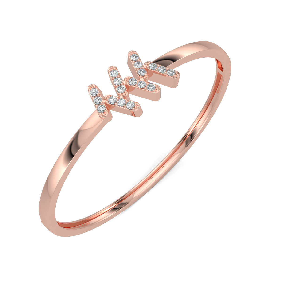 Rose Gold, Diamond Bracelet, Natural diamond bracelet, Lab-grown diamond bracelet, Ripple Diamond Bracelet, Oval Band Bracelet, Ripple Diamond Pattern, Fashion Jewelry
