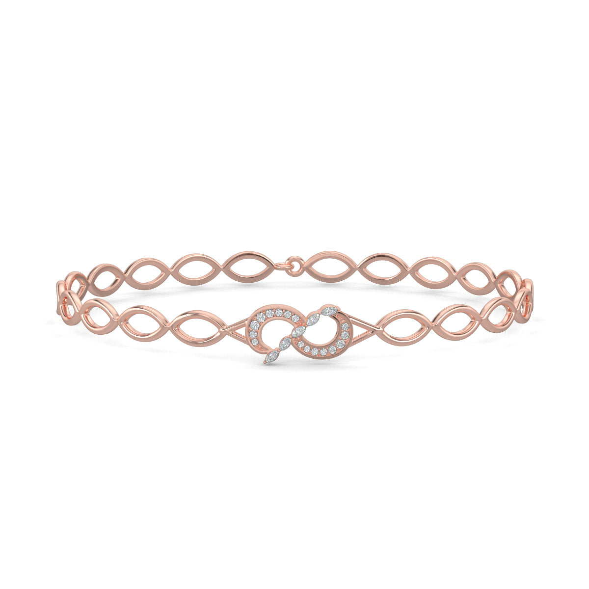 Rose Gold, Diamond Bracelet, Natural diamond bracelet, Lab-grown diamond bracelet, eternal chain bracelet, diamond bracelet, chain band bracelet, marquise diamonds, round diamonds, elegant jewelry, timeless design
