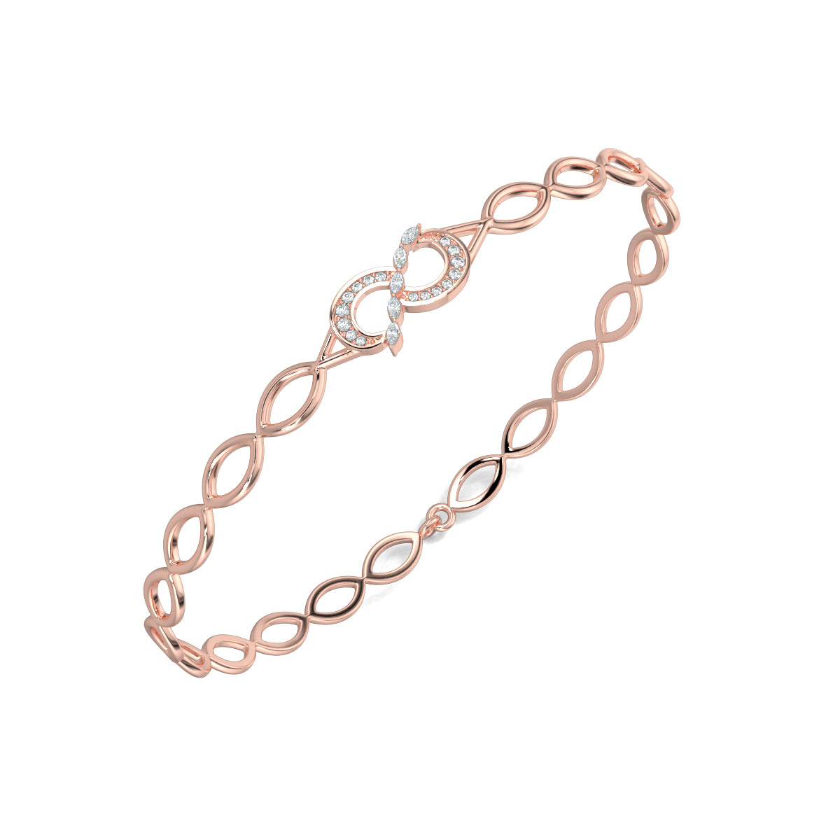 Rose Gold, Diamond Bracelet, Natural diamond bracelet, Lab-grown diamond bracelet, eternal chain bracelet, diamond bracelet, chain band bracelet, marquise diamonds, round diamonds, elegant jewelry, timeless design
