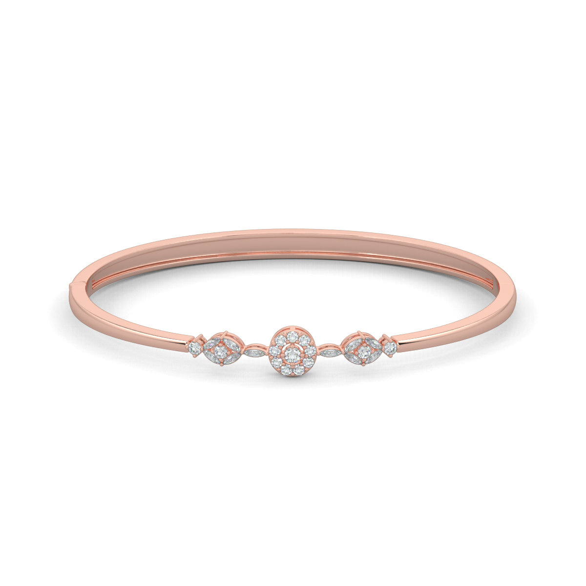 Rose Gold, Diamond Bracelet, Natural diamond bracelet, Lab-grown diamond bracelet, Twilight gleam bracelet, Marquise diamond bracelet, Round diamonds, Captivating wrist accessory, Enchanting jewelry, Elegant twilight charm, Luxury sparkle