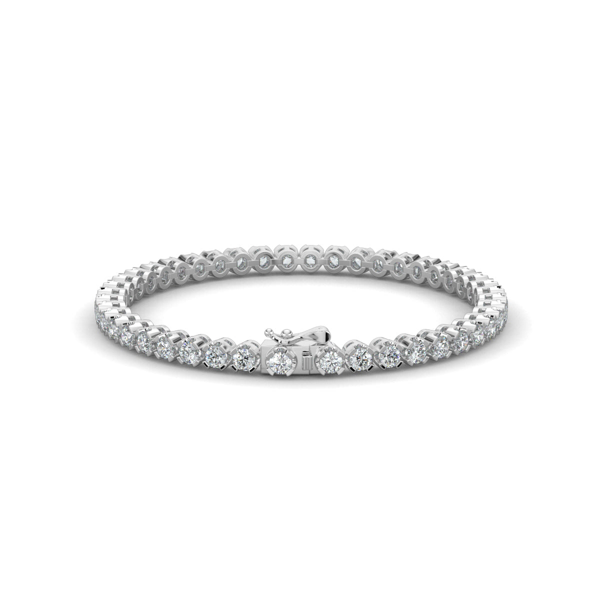 White Gold, Diamond Bracelet, Natural diamond bracelet, Lab-grown diamond bracelet, 20-Pointer Buttercup Tennis Bracelet, tennis bracelet, buttercup setting, jewelry
