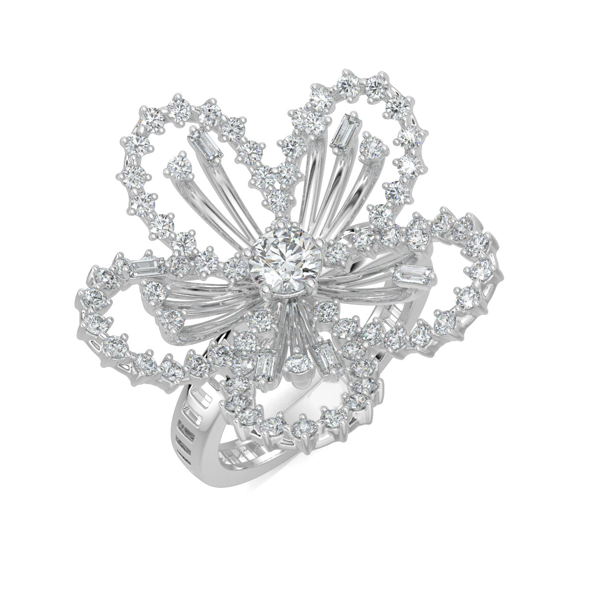 White Gold, Diamond Ring, Serenade Bloom Ring, Cocktail Ring, Natural Diamonds, Lab-grown Diamonds, Floral Design, Statement Jewelry, Sparkling Diamonds, Ethical Fashion, Glamour, Special Occasions