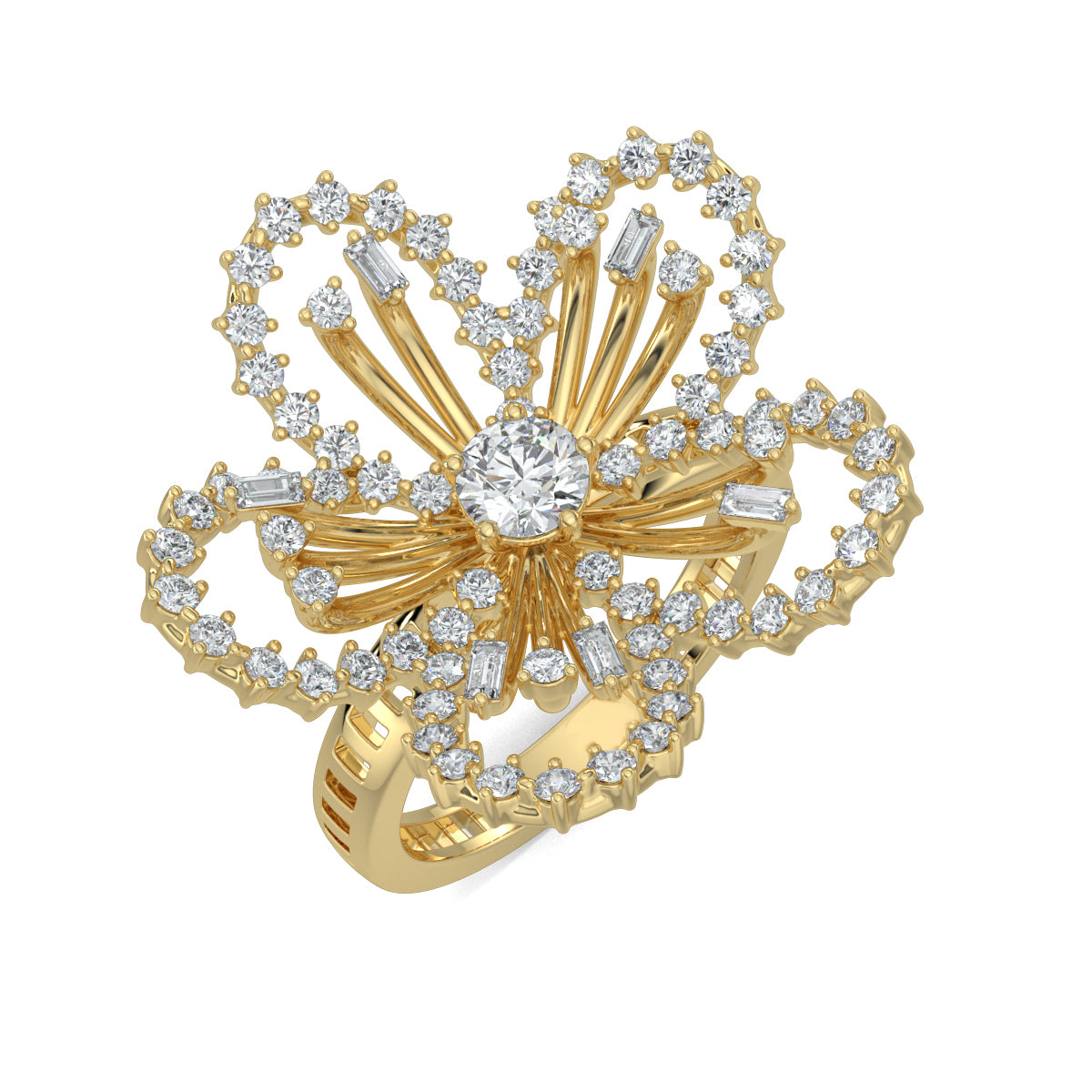 Yellow Gold, Diamond Ring, Serenade Bloom Ring, Cocktail Ring, Natural Diamonds, Lab-grown Diamonds, Floral Design, Statement Jewelry, Sparkling Diamonds, Ethical Fashion, Glamour, Special Occasions