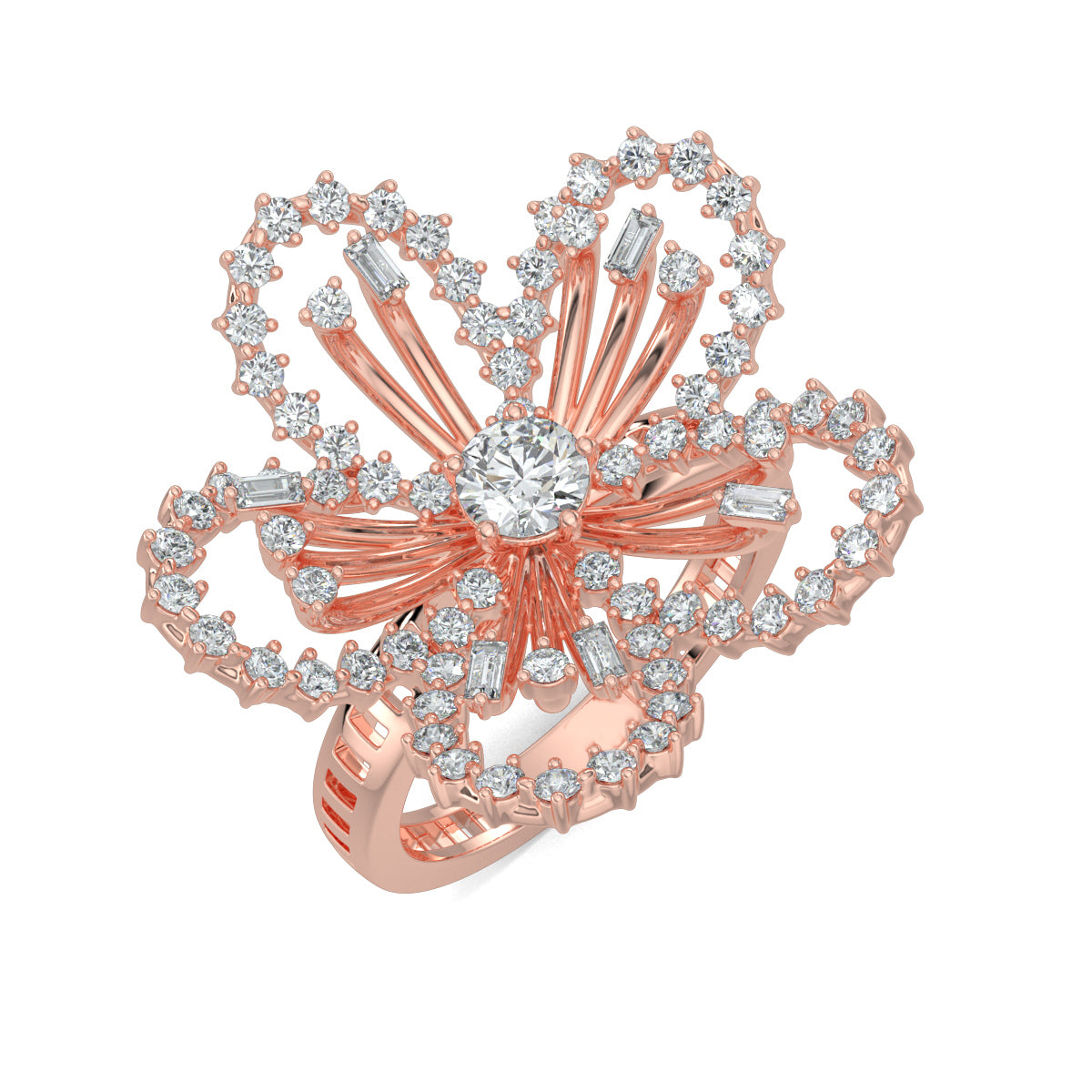 Rose Gold, Diamond Ring, Serenade Bloom Ring, Cocktail Ring, Natural Diamonds, Lab-grown Diamonds, Floral Design, Statement Jewelry, Sparkling Diamonds, Ethical Fashion, Glamour, Special Occasions