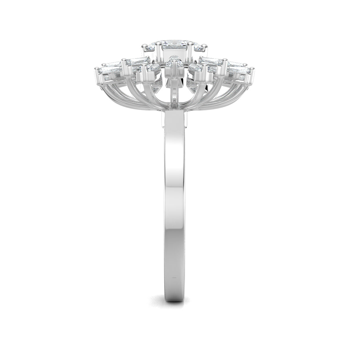 White Gold, Diamond Ring, Luminary Luster Diamond Ring, Natural Diamond Ring, Lab-Grown Diamond Ring, Oval Diamond Ring, Baguette Diamond Ring, Everyday Wear Ring, Sustainable Diamond Ring