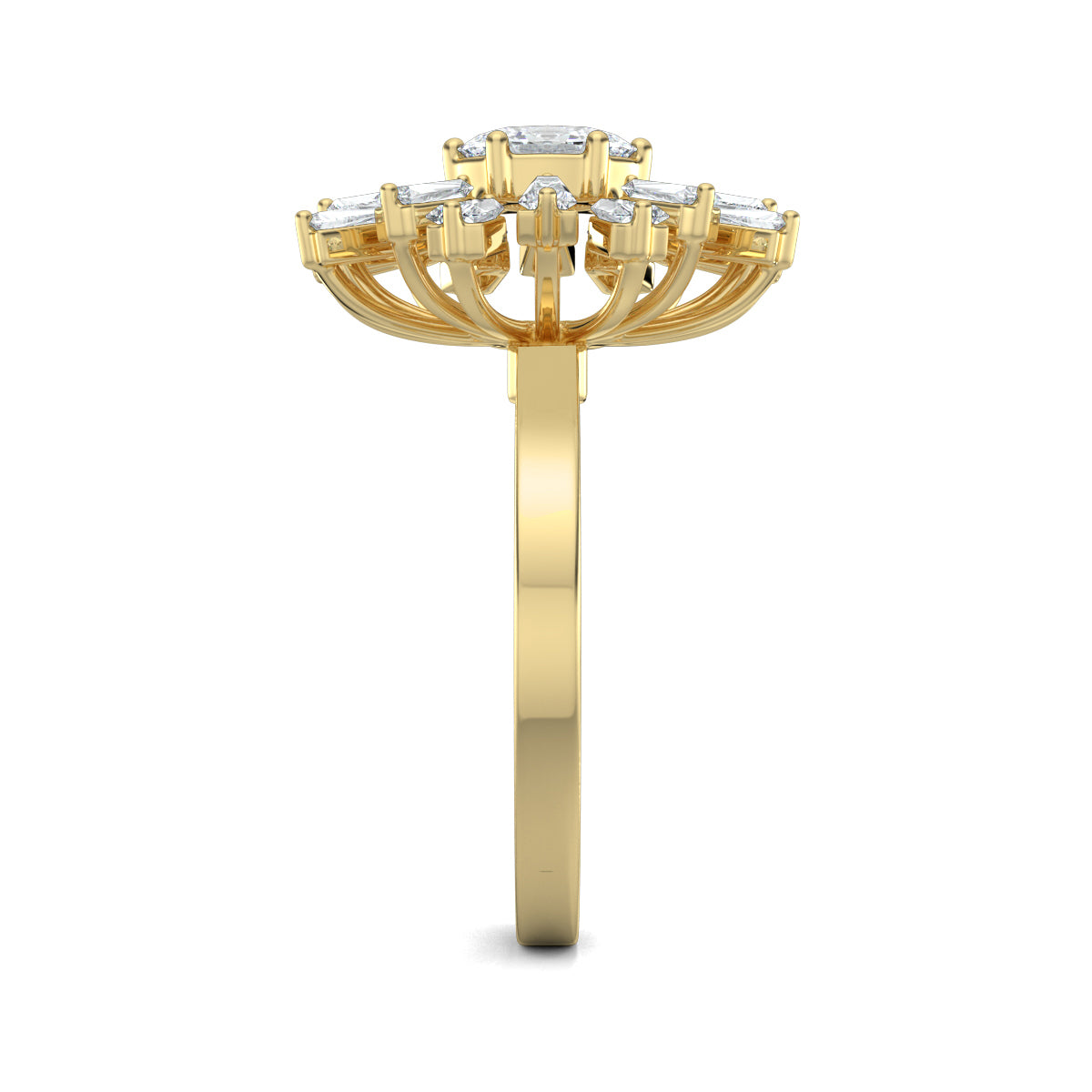 Yellow Gold, Diamond Ring, Luminary Luster Diamond Ring, Natural Diamond Ring, Lab-Grown Diamond Ring, Oval Diamond Ring, Baguette Diamond Ring, Everyday Wear Ring, Sustainable Diamond Ring