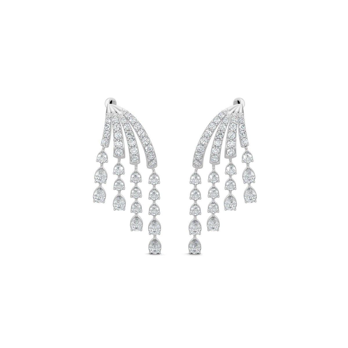 White Gold, Diamond Earrings, Azure Droplet Earrings, natural diamonds, lab-grown diamonds, droplet earrings, diamond droplets, elegant earrings, nature-inspired jewelry, diamond jewelry