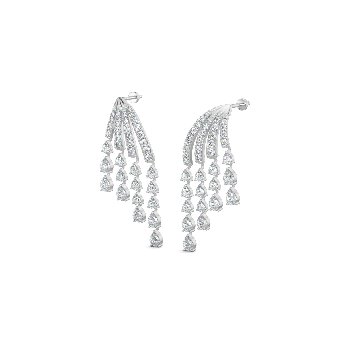 White Gold, Diamond Earrings, Azure Droplet Earrings, natural diamonds, lab-grown diamonds, droplet earrings, diamond droplets, elegant earrings, nature-inspired jewelry, diamond jewelry