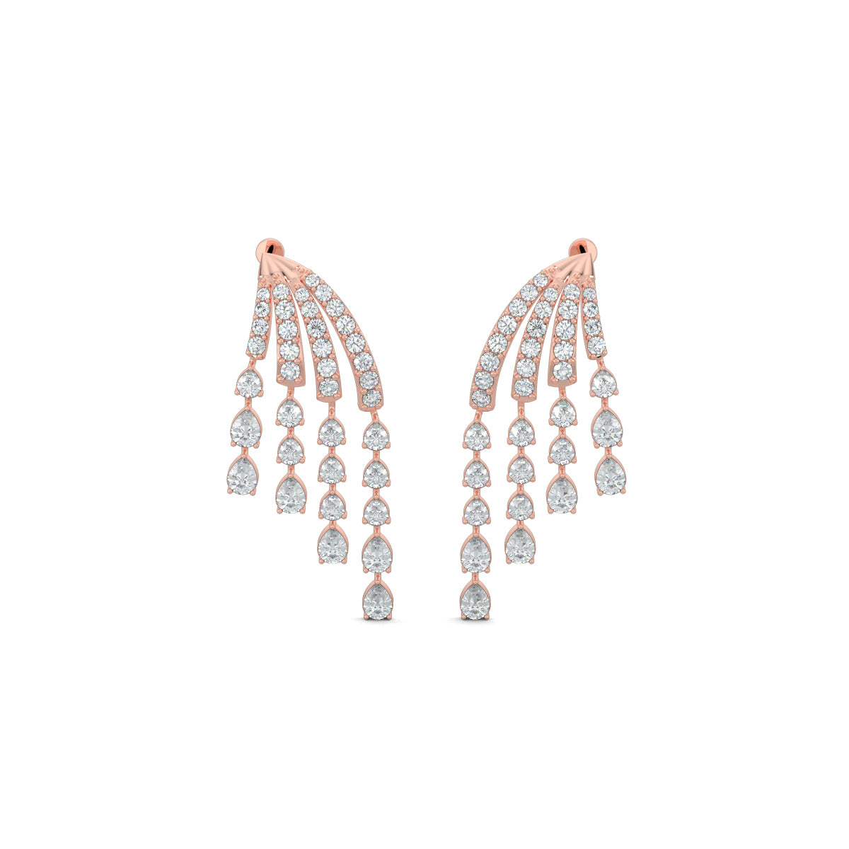 Rose Gold, Diamond Earrings, Azure Droplet Earrings, natural diamonds, lab-grown diamonds, droplet earrings, diamond droplets, elegant earrings, nature-inspired jewelry, diamond jewelry
