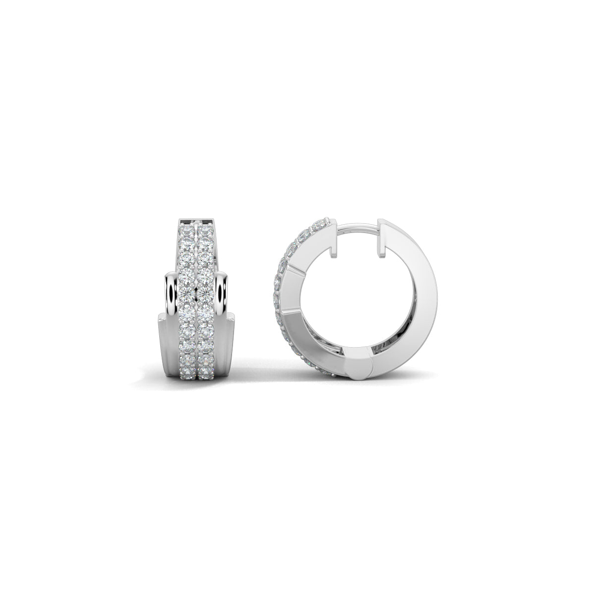 White Gold, Diamond Earrings, Bali Bliss Diamond Earrings, natural diamonds, lab-grown diamonds, pave-set round diamonds, elegant earrings, sophisticated jewelry, statement earrings, glamorous accessories.
