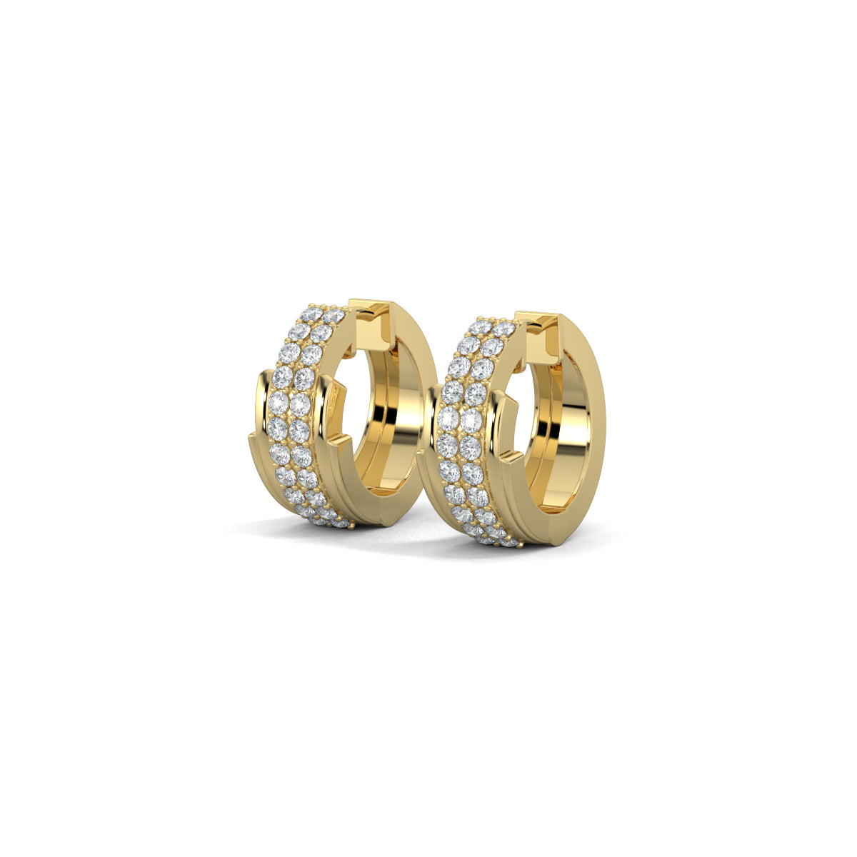 Yellow Gold, Diamond Earrings, Bali Bliss Diamond Earrings, natural diamonds, lab-grown diamonds, pave-set round diamonds, elegant earrings, sophisticated jewelry, statement earrings, glamorous accessories.