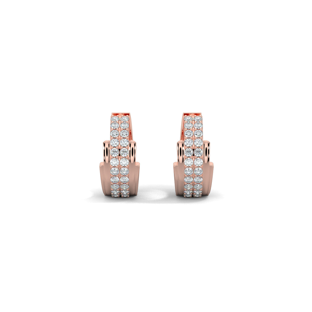 Rose Gold, Diamond Earrings, Bali Bliss Diamond Earrings, natural diamonds, lab-grown diamonds, pave-set round diamonds, elegant earrings, sophisticated jewelry, statement earrings, glamorous accessories.