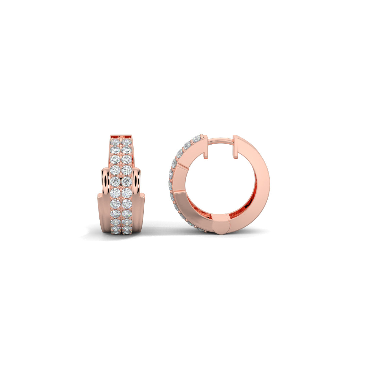 Rose Gold, Diamond Earrings, Bali Bliss Diamond Earrings, natural diamonds, lab-grown diamonds, pave-set round diamonds, elegant earrings, sophisticated jewelry, statement earrings, glamorous accessories.