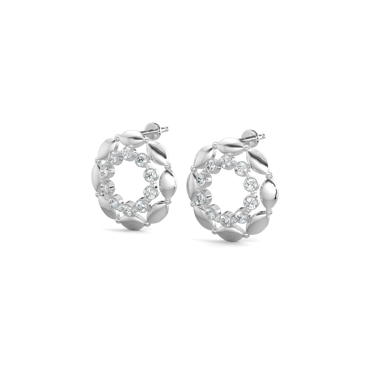 White Gold, Diamond Earrings, Vivara round diamond earrings, natural diamond studs, lab-grown diamond studs, elegant diamond earrings, round-shaped earrings, sophisticated jewelry