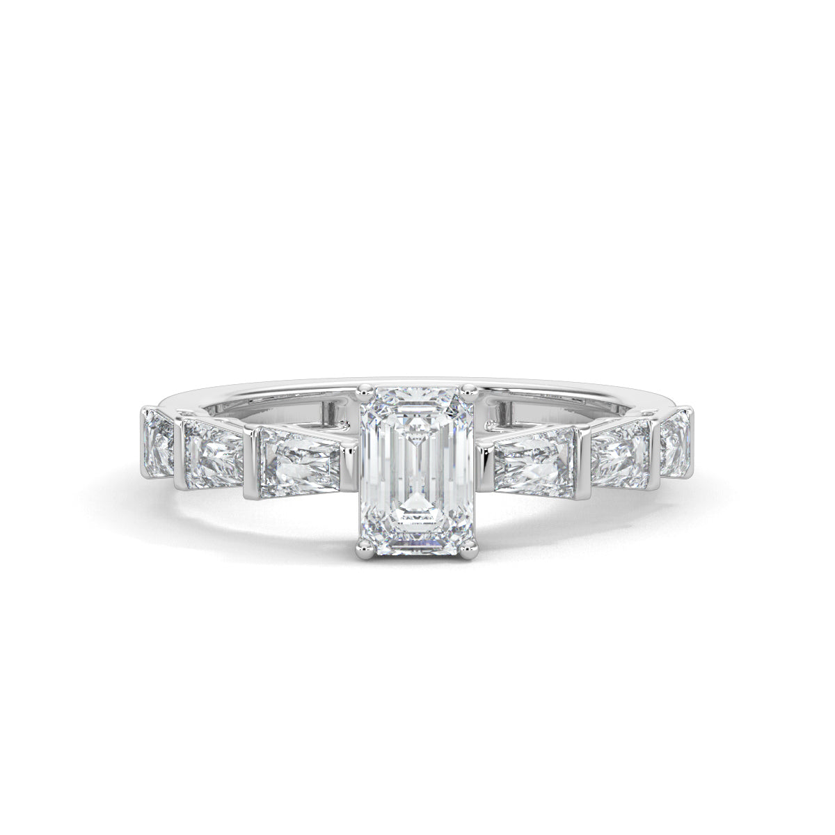 White Gold, Diamond Ring, Verdant Vow Eternity Band, emerald solitaire diamond ring, natural diamond jewelry, lab-grown diamond jewelry, elegant eternity band, sustainable diamond ring, luxury engagement ring