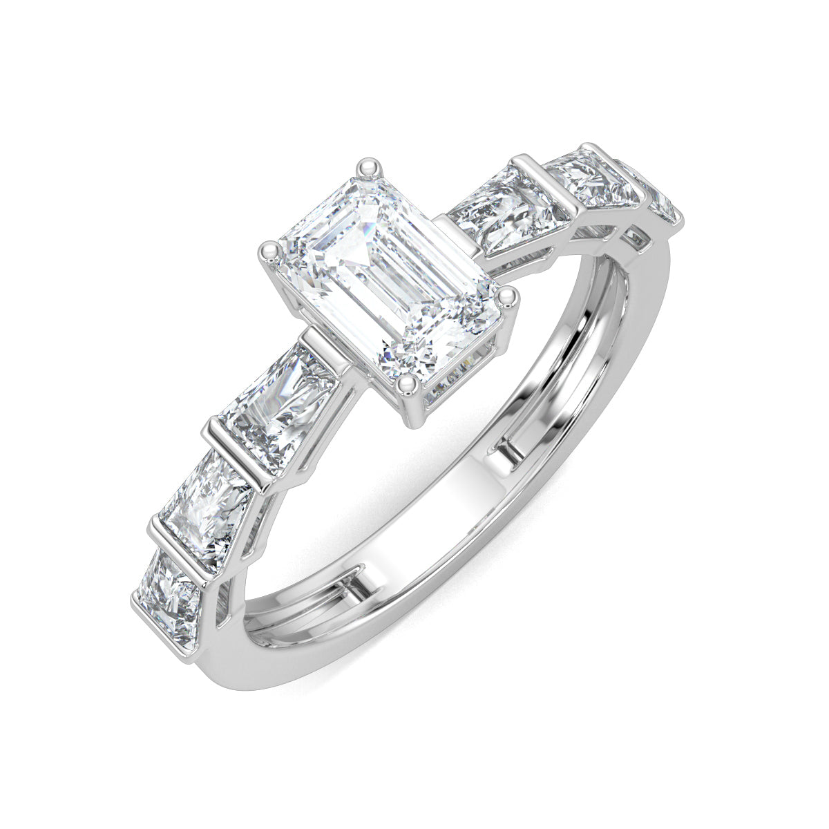 White Gold, Diamond Ring, Verdant Vow Eternity Band, emerald solitaire diamond ring, natural diamond jewelry, lab-grown diamond jewelry, elegant eternity band, sustainable diamond ring, luxury engagement ring