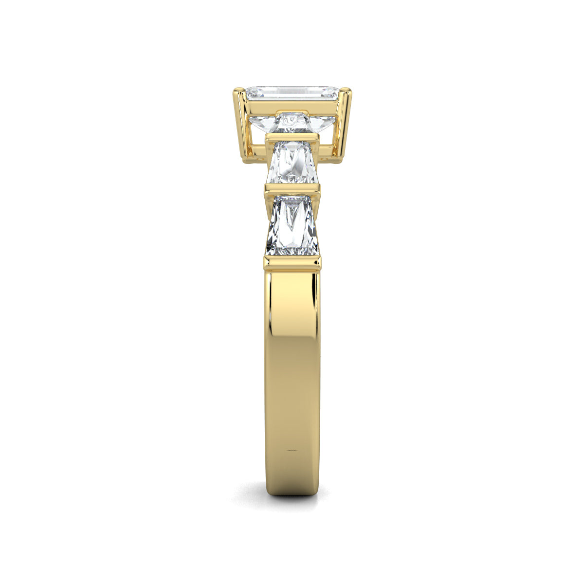Yellow Gold, Diamond Ring, Verdant Vow Eternity Band, emerald solitaire diamond ring, natural diamond jewelry, lab-grown diamond jewelry, elegant eternity band, sustainable diamond ring, luxury engagement ring