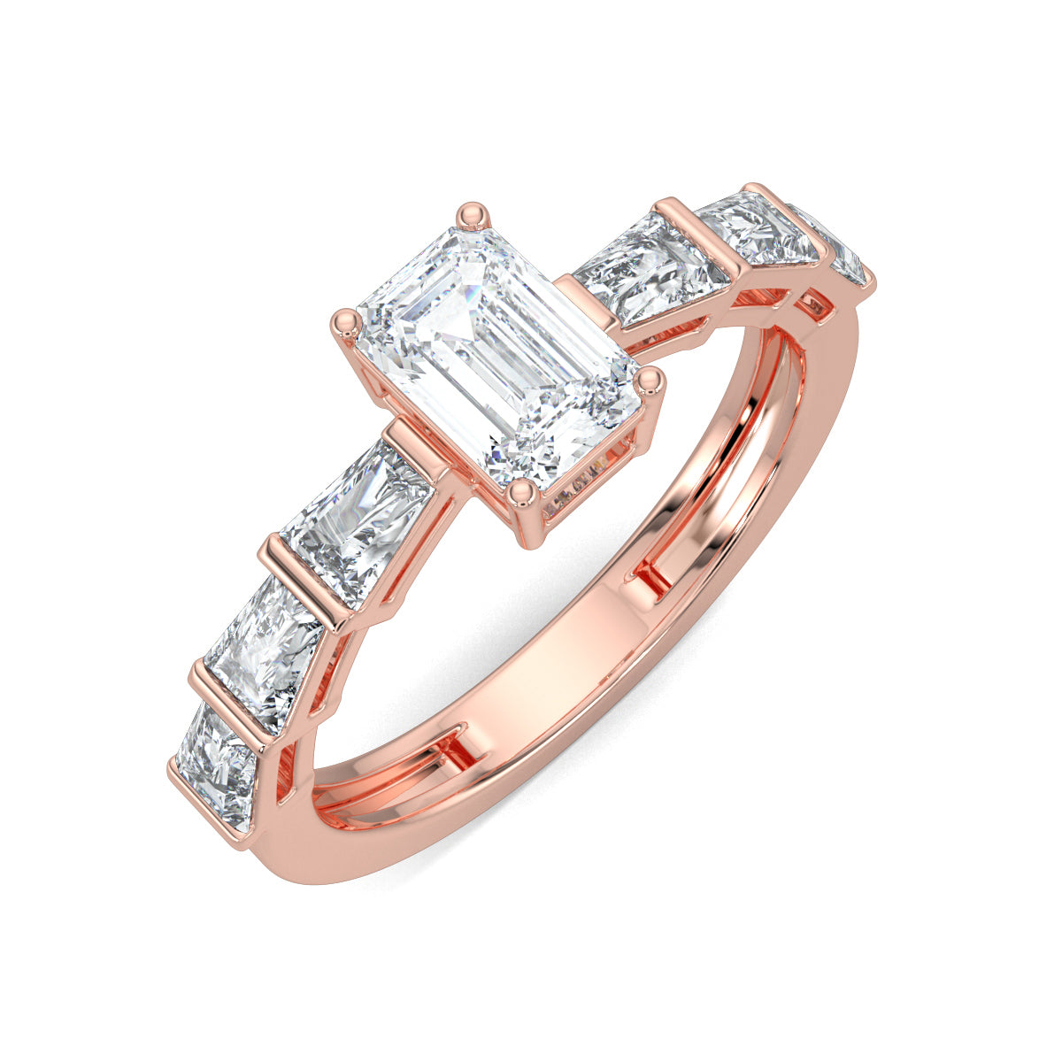 Rose Gold, Diamond Ring, Verdant Vow Eternity Band, emerald solitaire diamond ring, natural diamond jewelry, lab-grown diamond jewelry, elegant eternity band, sustainable diamond ring, luxury engagement ring