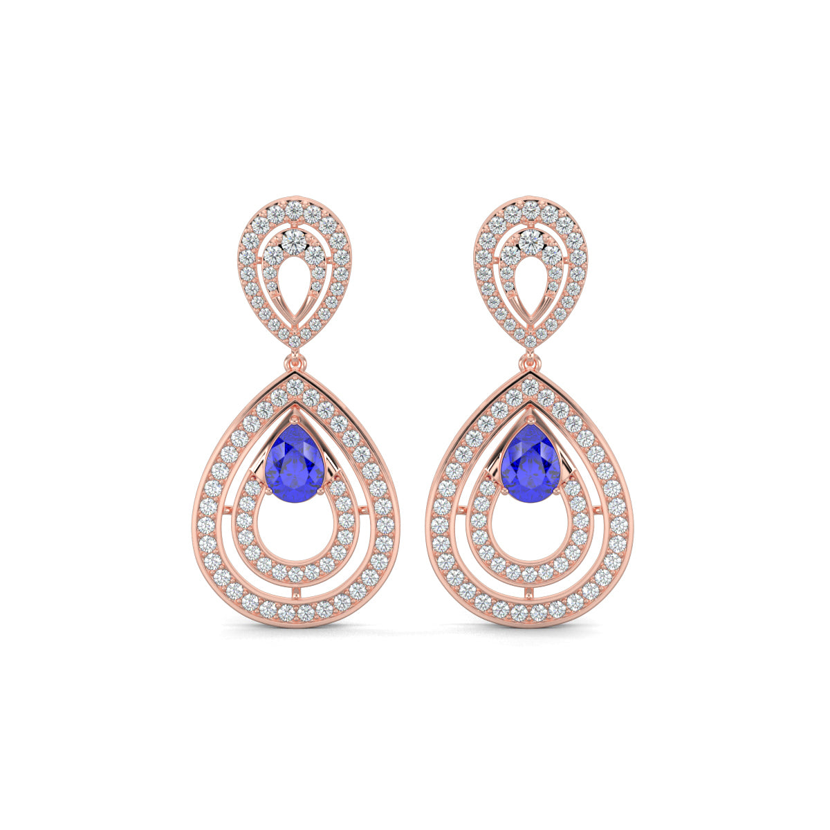 Rose Gold, Diamond Necklace, Natural Diamonds, Lab-grown Diamonds, Pear Glow Diamond Necklace Set, Pear-Shaped Diamond Necklace, Round Diamond Accents, Casual Diamond Necklace, Elegant Necklace Set, Matching Diamond Earrings