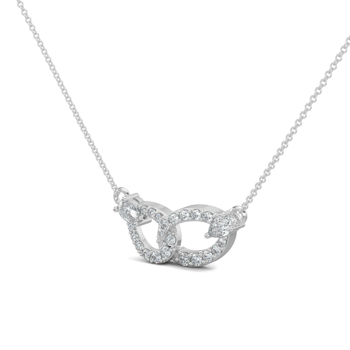 White Gold, Diamond Pendants, Natural diamonds, Lab-grown diamonds, Interlaced diamond pendant, Contemporary jewelry, Round diamonds, Pear-shaped diamonds, Pendant necklace, Elegance, Jewel Interlace Pendant