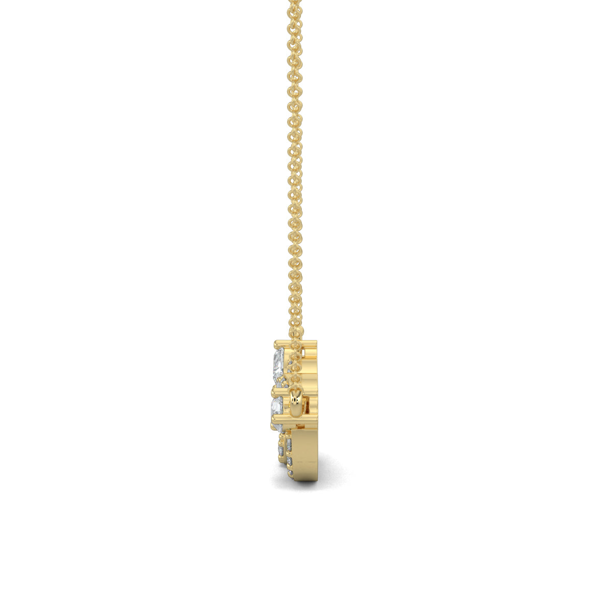 Yellow Gold, Diamond Pendants, Natural diamonds, Lab-grown diamonds, Interlaced diamond pendant, Contemporary jewelry, Round diamonds, Pear-shaped diamonds, Pendant necklace, Elegance, Jewel Interlace Pendant