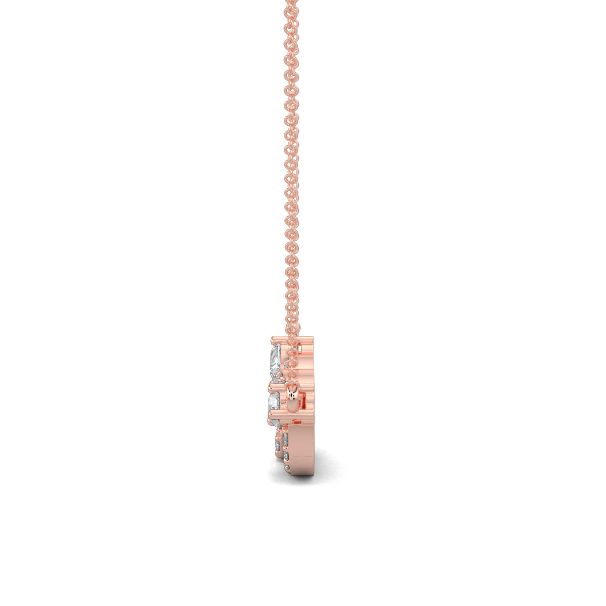 Rose Gold, Diamond Pendants, Natural diamonds, Lab-grown diamonds, Interlaced diamond pendant, Contemporary jewelry, Round diamonds, Pear-shaped diamonds, Pendant necklace, Elegance, Jewel Interlace Pendant