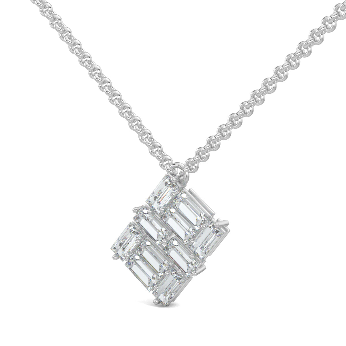 White Gold, Diamond pendants, Astral Luxe Pendant, natural diamonds, lab-grown diamonds, rectangle pendant, casual jewelry, elegant pendant, diamond jewelry.