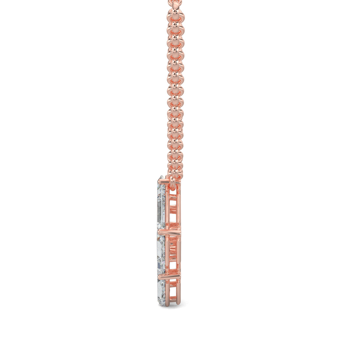 Rose Gold, Diamond pendants, Astral Luxe Pendant, natural diamonds, lab-grown diamonds, rectangle pendant, casual jewelry, elegant pendant, diamond jewelry.