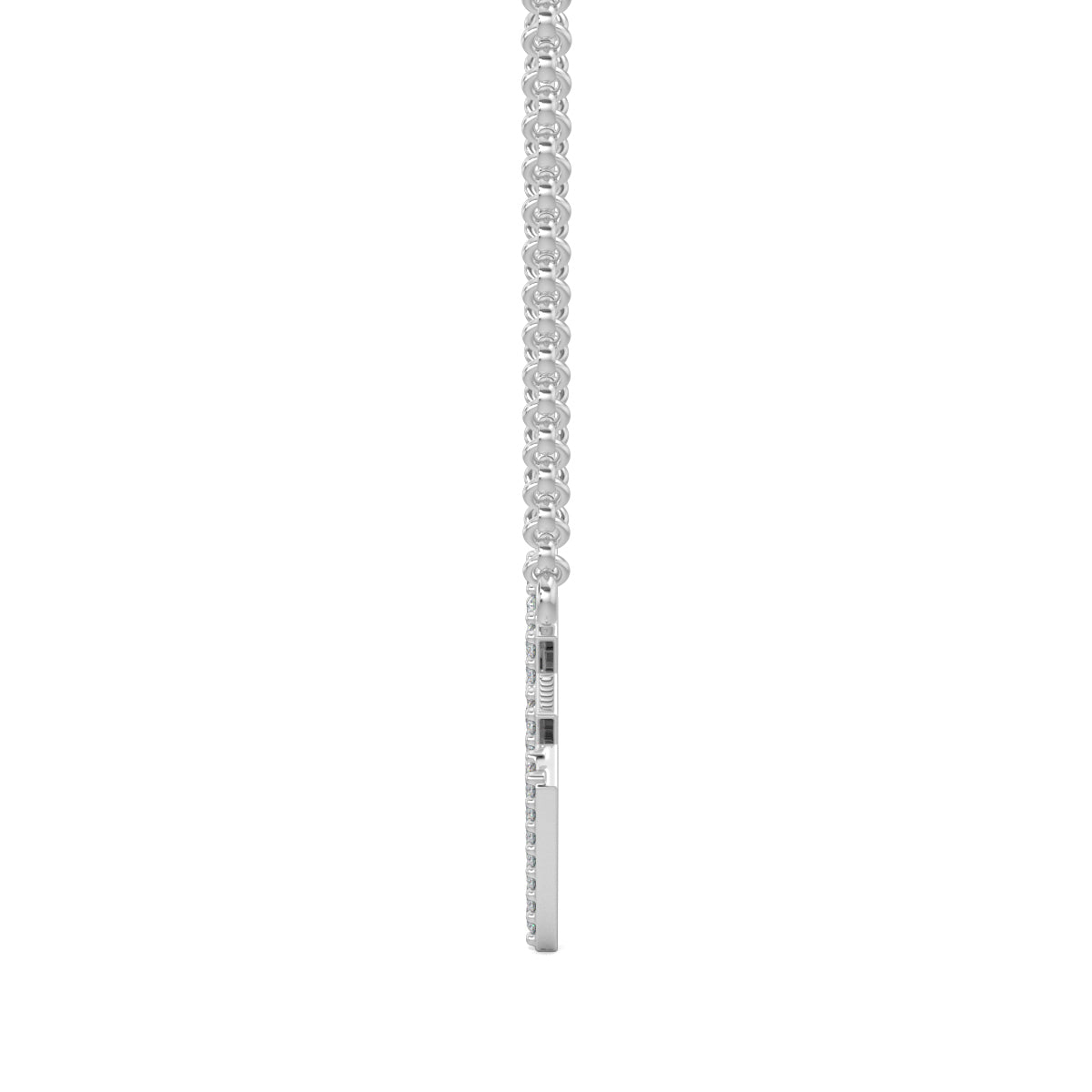 White Gold, Diamond Pendants, Natural diamond pendant, Lab-grown diamond pendant, casual pendant, Sleek Slant Diamond Pendant, Minimalist diamond pendant, Slanted lines pendant, V-shaped diamond necklace, Casual jewelry
