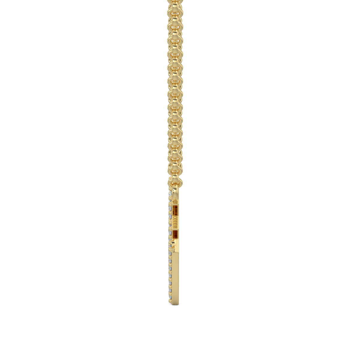 Yellow Gold, Diamond Pendants, Natural diamond pendant, Lab-grown diamond pendant, Sleek Slant Diamond Pendant, Minimalist diamond pendant, Slanted lines pendant, V-shaped diamond necklace, Casual jewelry