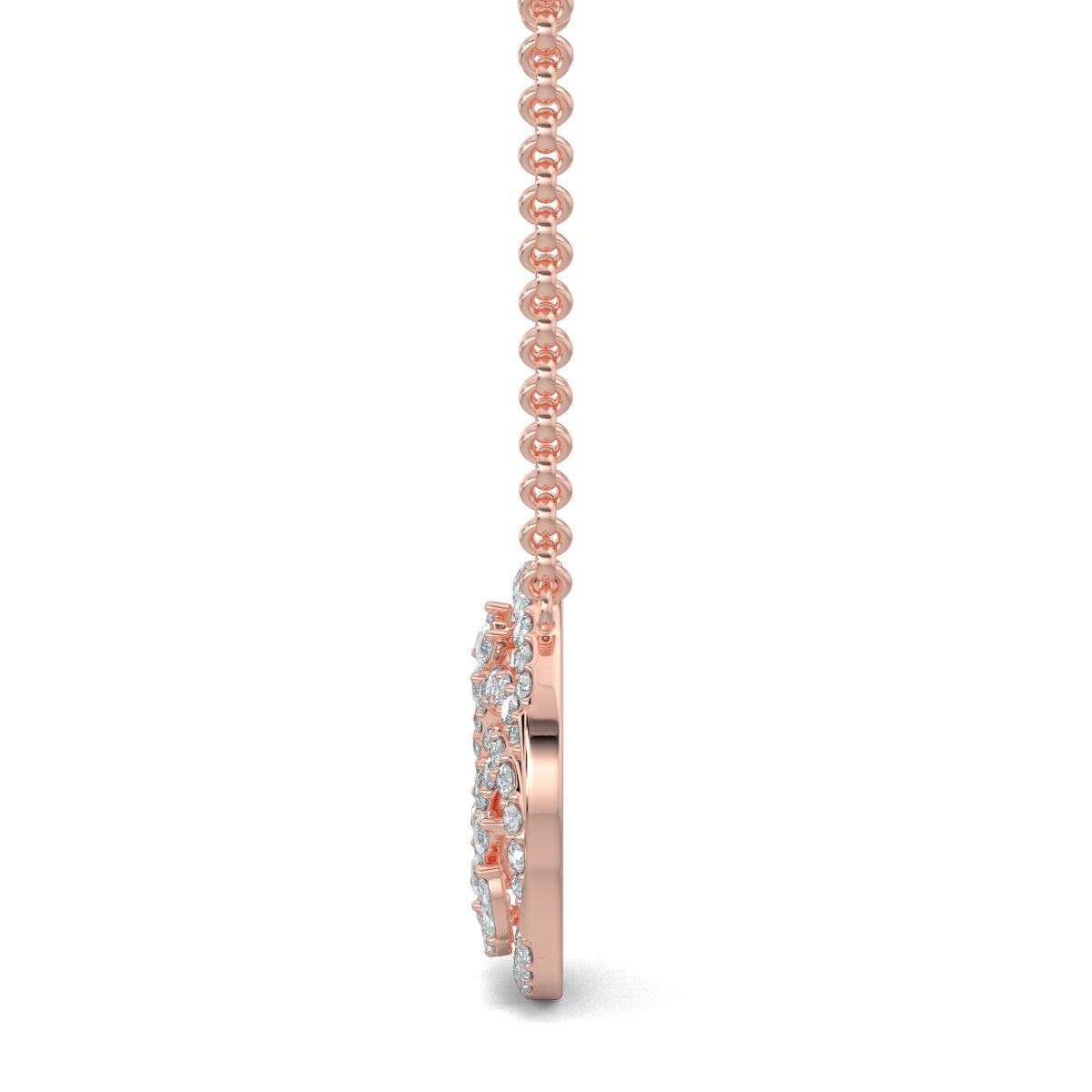 Rose Gold, Diamond Pendants, Natural diamond pendant, Lab-grown diamond pendant, Yin Yang Marquise Diamond Pendant, Harmony Pendant, Circle Pendant, Pave Setting Pendant, Casual Jewelry, Elegant Pendant