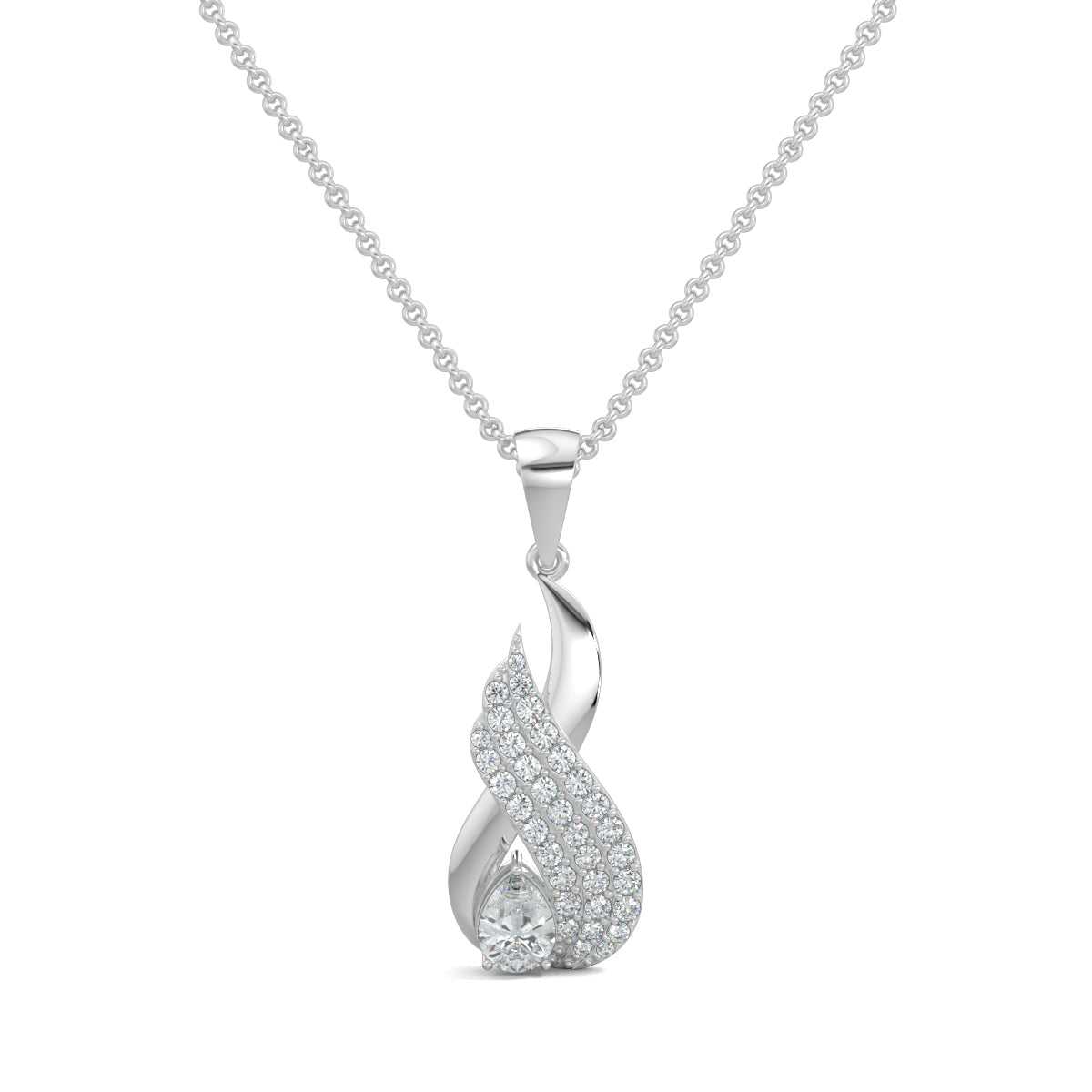 White Gold, Diamond Earrings, Natural diamond pendant, Lab-grown diamond pendant, Eternal connection pendant, Infinity symbol pendant, Casual diamond pendant, Pave setting pendant, Pear-shaped diamond pendant, Everyday sparkle pendant