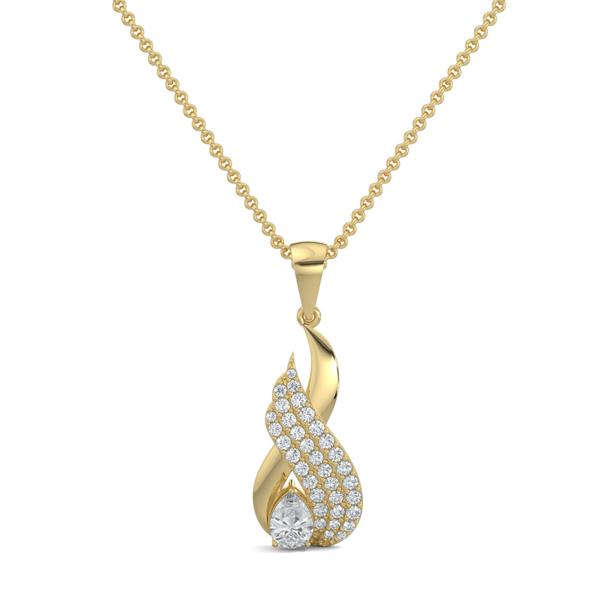Yellow Gold, Diamond Earrings, Natural diamond pendant, Lab-grown diamond pendant, Eternal connection pendant, Infinity symbol pendant, Casual diamond pendant, Pave setting pendant, Pear-shaped diamond pendant, Everyday sparkle pendant