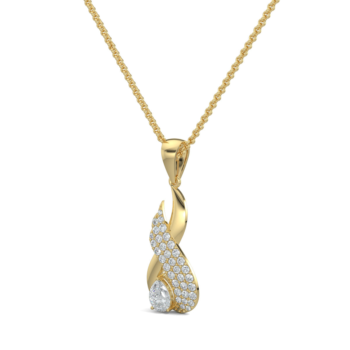 Yellow Gold, Diamond Earrings, Natural diamond pendant, Lab-grown diamond pendant, Eternal connection pendant, Infinity symbol pendant, Casual diamond pendant, Pave setting pendant, Pear-shaped diamond pendant, Everyday sparkle pendant