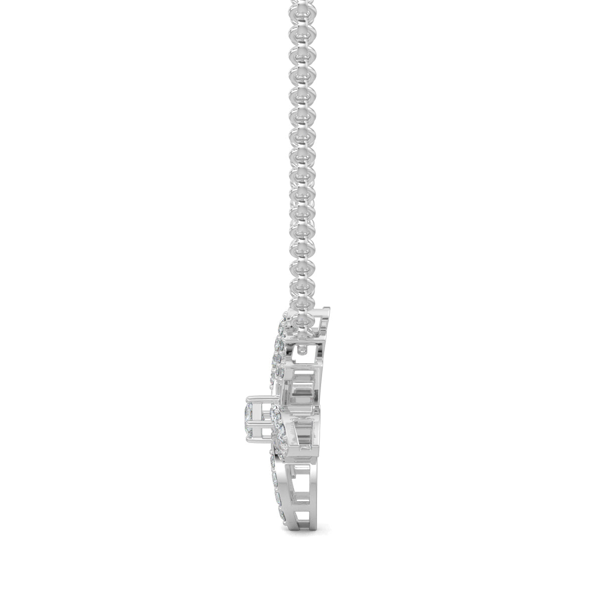 White Gold, Diamond Pendants, Natural diamonds, Lab-grown diamonds, Sparkling Swirl Pendant, Sophisticated pendant, Princess cut diamond, Pave setting, Fashion jewelry
