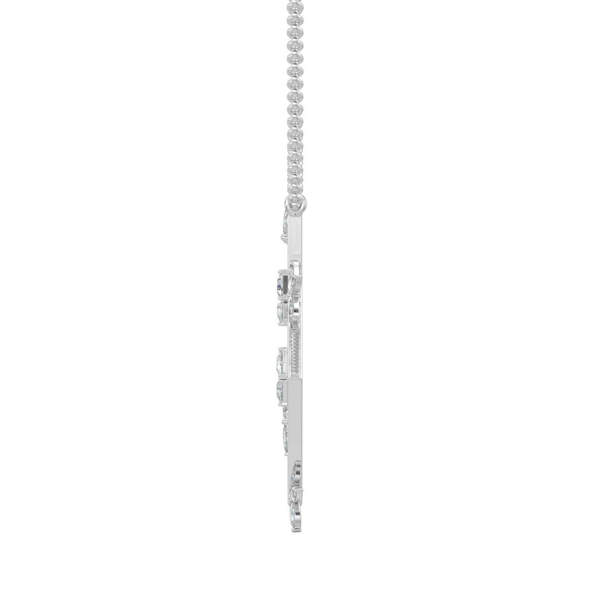 White Gold, Diamond pendant, Natural diamonds, Lab-grown diamonds, Baguette channelling, Trillion diamonds, Marquise diamonds, Casual pendant