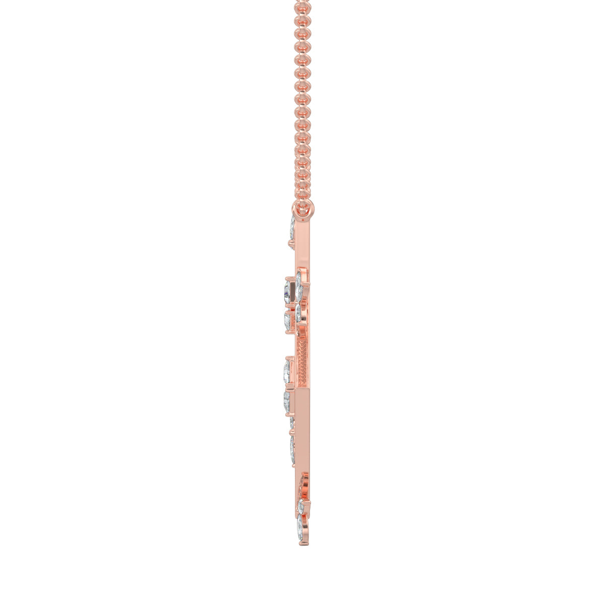 Rose Gold, Diamond pendant, Natural diamonds, Lab-grown diamonds, Baguette channelling, Trillion diamonds, Marquise diamonds, Casual pendant