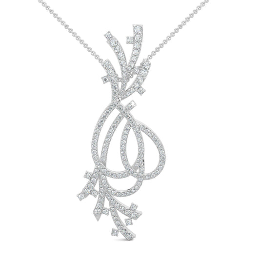 White Gold, Diamond Pendant, Natural diamond pendant, Labgrown diamond pendant, Italian design diamond pendant, Casual diamond pendant, Floral-inspired pendant