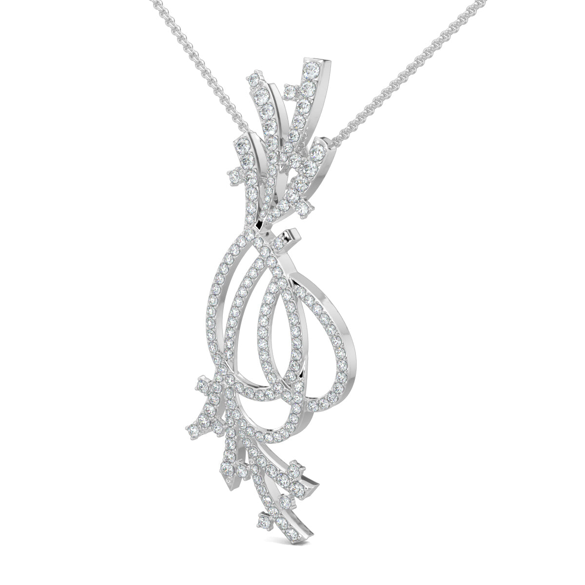White Gold, Diamond Pendant, Natural diamond pendant, Labgrown diamond pendant, Italian design diamond pendant, Casual diamond pendant, Floral-inspired pendant