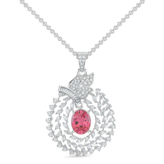 White Gold, Diamond Pendants, Graceful Contours Diamond Pendant, Natural Diamonds, Lab-Grown Diamonds, Traditional Design, Oval Pendant, Elegant Jewelry