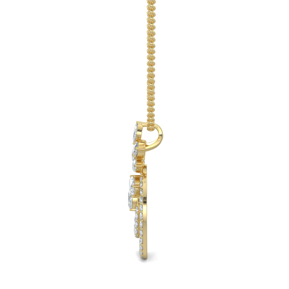 Yellow Gold, Diamond Pendants, Natural diamond pendant, Lab-grown diamond pendant, traditional-inspired pendant, casual diamond pendant, round diamonds, pear diamonds, marquise diamonds, contemporary jewelry
