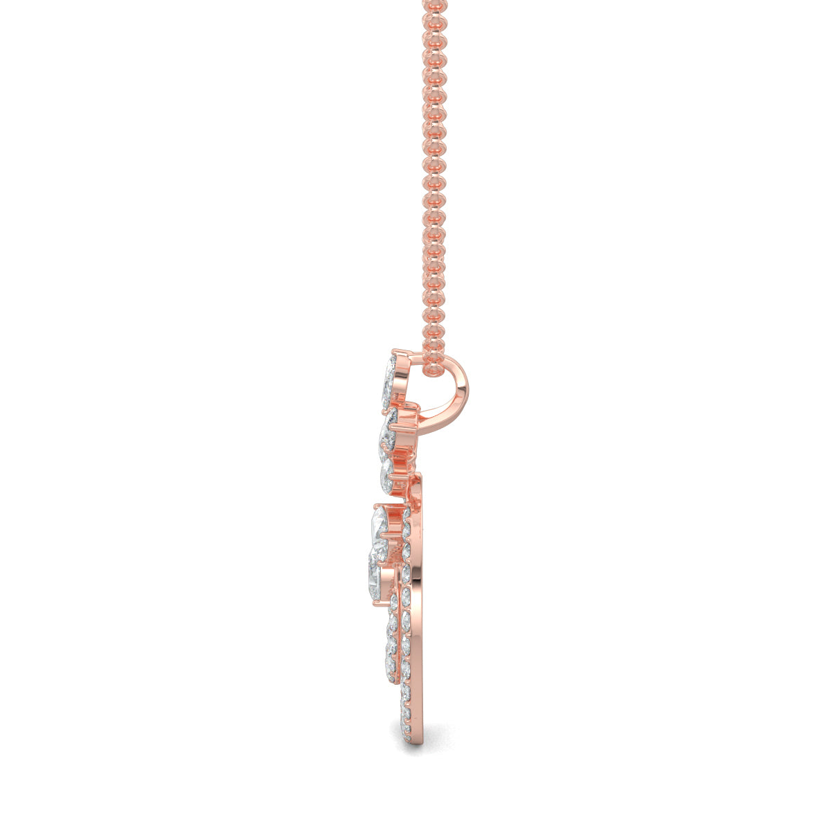 Rose Gold, Diamond Pendants, Natural diamond pendant, Lab-grown diamond pendant, traditional-inspired pendant, casual diamond pendant, round diamonds, pear diamonds, marquise diamonds, contemporary jewelry