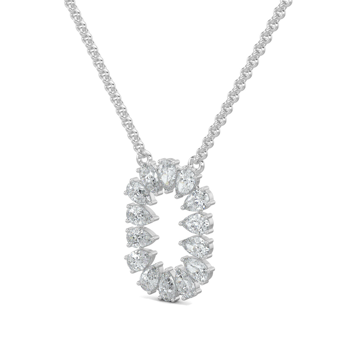 White Gold, Diamond Pendants, Solara Oval Glow pendant, natural diamonds, lab-grown diamonds, casual pendant, pear diamonds, oval-shaped pendant, elegant jewelry, radiant glow